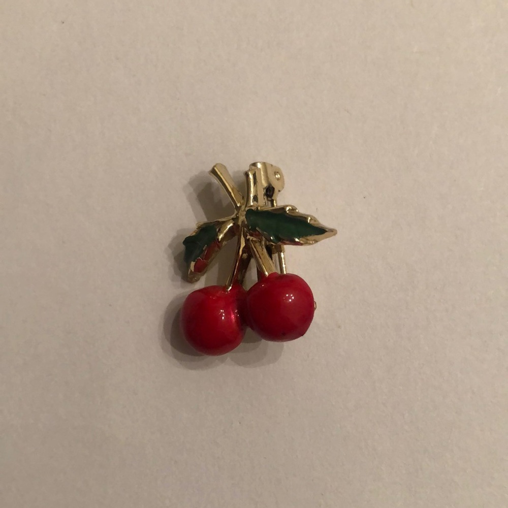 Vintage Double Cherry Brooch